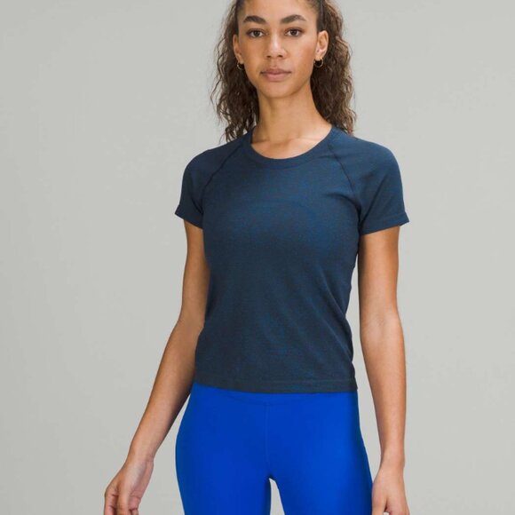 Lululemon Swiftly Tech Short Sleeve Shirt Race Length Mineral Blue/Blazer Blue 4 - Picture 1 of 4
